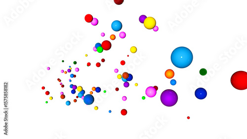 Background of Colorful Festive Summer Balls on a Transparent Background