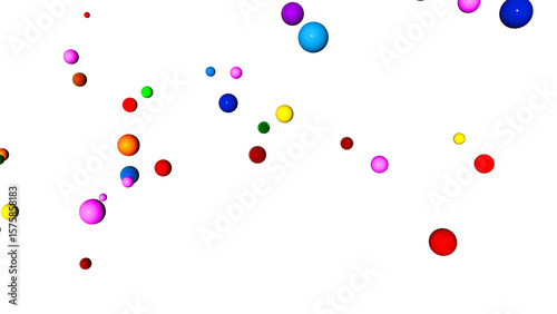 Background of Colorful Festive Summer Balls on a Transparent Background