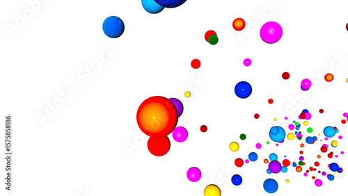 Background of Colorful Festive Summer Balls on a Transparent Background