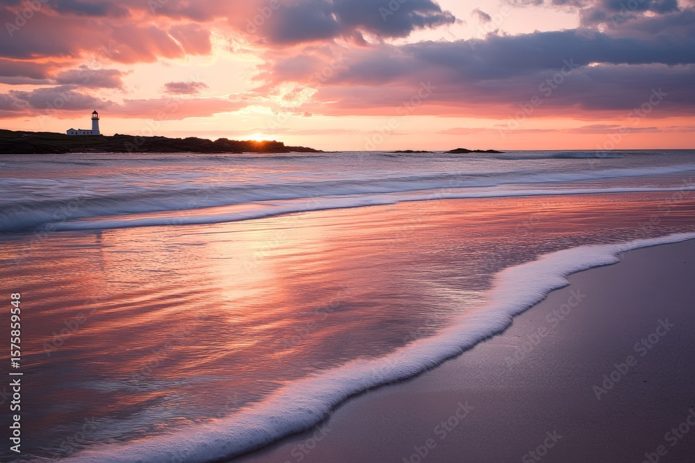 Obraz premium tranquil beach scene with gentle waves
