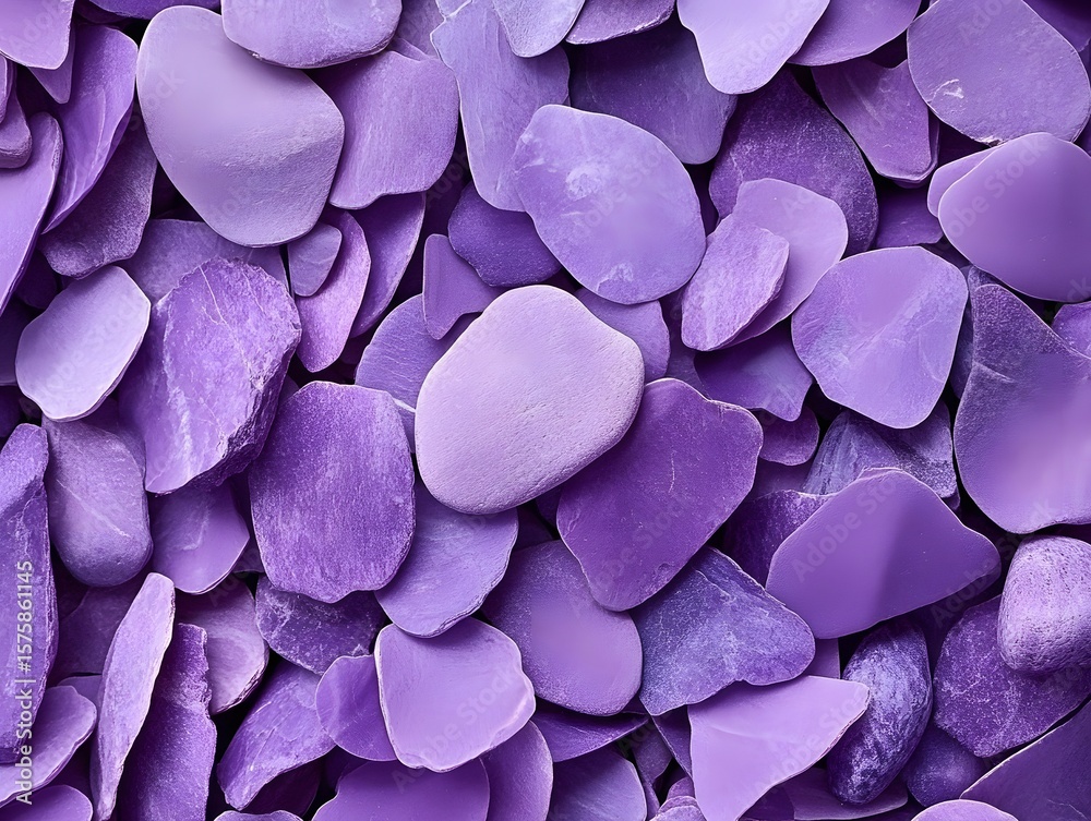 Fototapeta premium Purple Stone Texture Background, Smooth Amethyst Pebbles