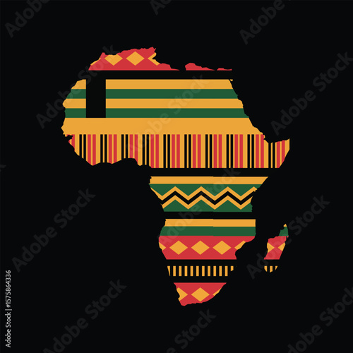 Vibrant African Map Pattern Vector Template