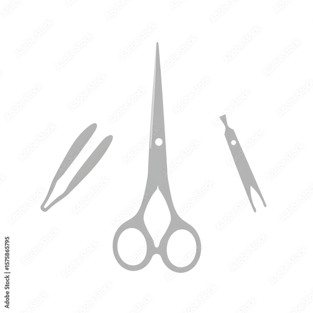 Hair cutting tools including scissors, tweezers, and comb Hair cutting tools including scissors, tweezers, and comb