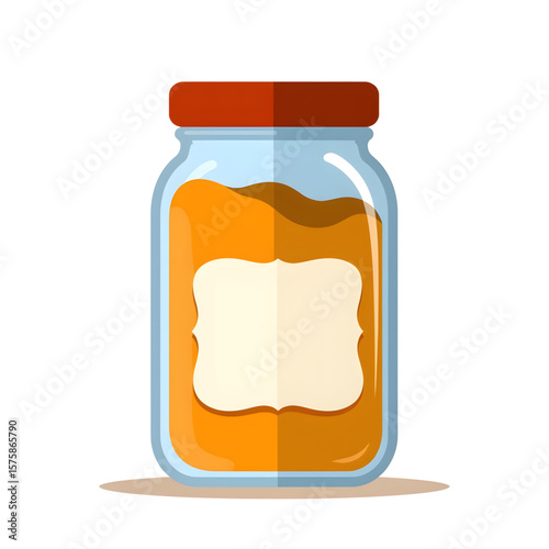 Jar of spices with blank label on transparent background  
