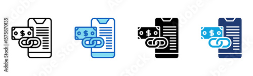 Pay Link icon Multi Style Vector Illustration