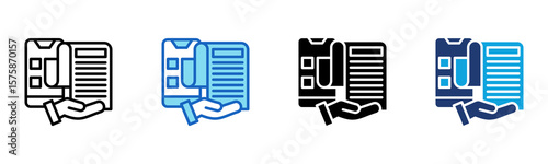 E-Receipt icon Multi Style Vector Illustration