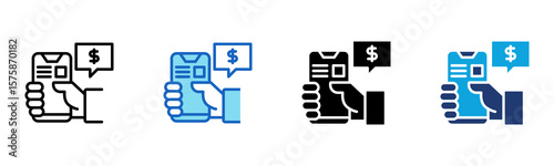Payment App icon Multi Style Vector Illustration