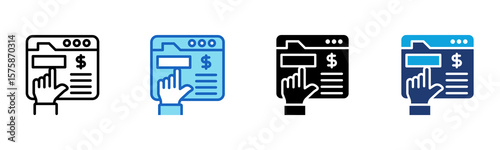 Pay Button icon Multi Style Vector Illustration