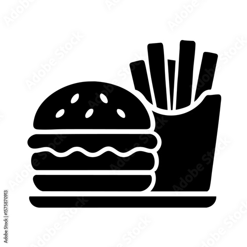 burger and fries vector