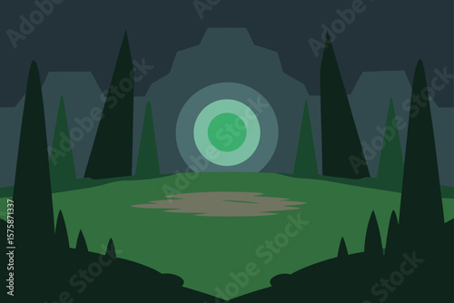 Forest Clearing with a Circle of Ancient Ominous Stones