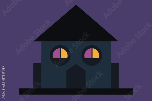 Spooky Dollhouse with Tiny Empty Eyes Staring Out