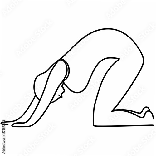 Person in yoga cat cow pose stretching flexibility