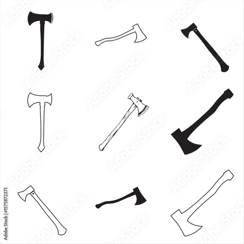 set of Axe vector illustration bundle pack collection 