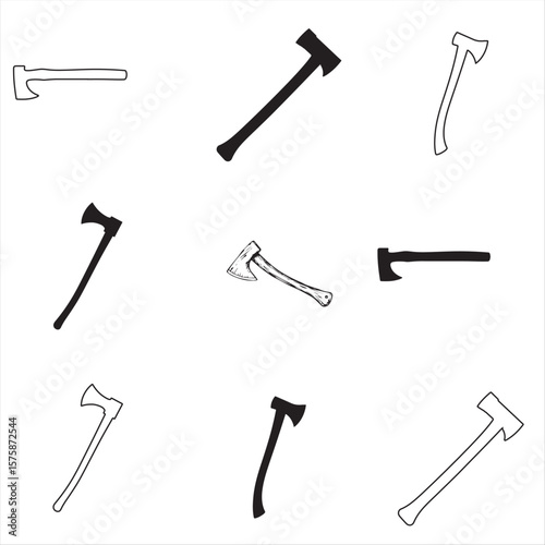 set of Axe vector illustration bundle pack collection 