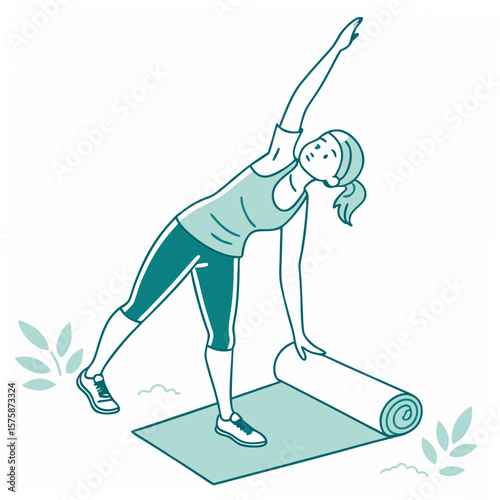 Woman performing yoga pose on mat fitness exercise