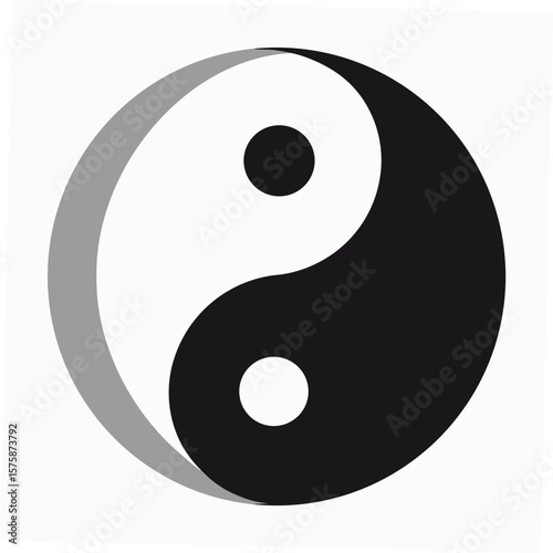 Yin Yang Symbol Black White Gray taijitu