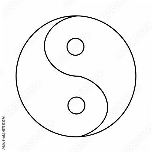 Yin Yang Symbol Outline balance duality