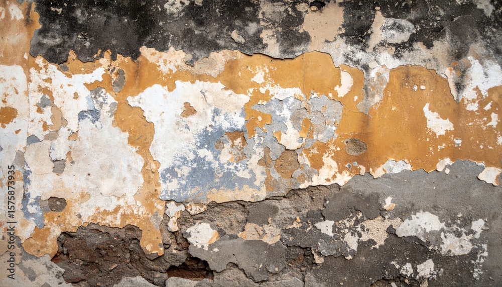 Fototapeta premium Weathered wall with peeling paint, a textured background for vintage and abstract designs