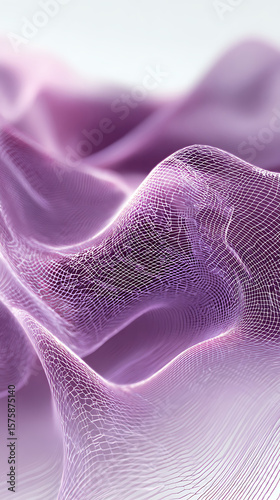Abstract Lavender Mesh Digital Art Wavy Lines