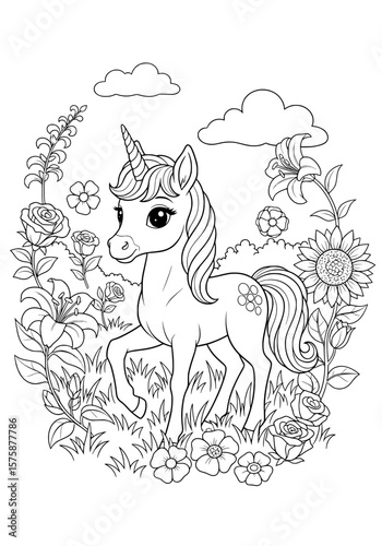 the unicorn foal. coloring book