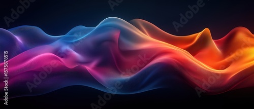 Abstract Wavy Lines with Gradient Colors
