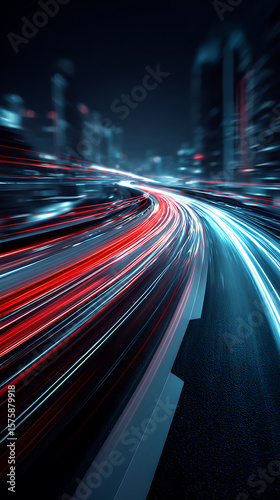 City Night Traffic Trails Long Exposure Photography