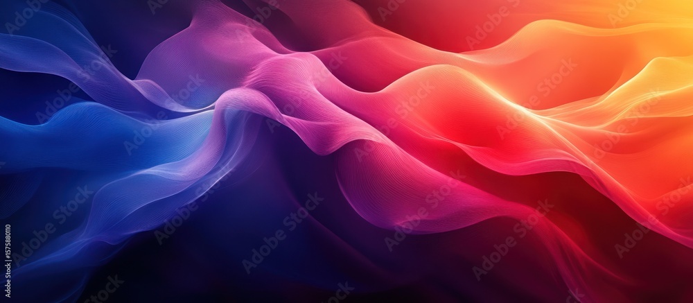 Obraz premium Abstract Gradient Waves in Blue, Pink, and Orange Hues