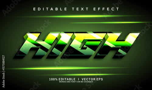 high vector text effect with modern style design