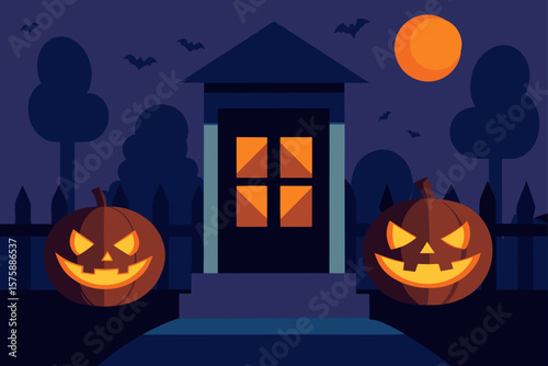 halloween pumpkin on the roof
