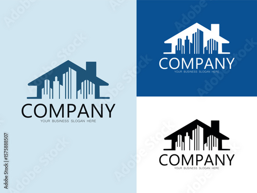 Real Estate Logo and Brand Concept: a conceptual and visually appealing design. This logo encapsulates the essence of property. Incorporating elements that represent residential properties.