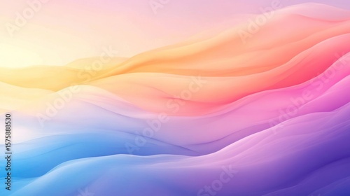 Wallpaper Mural Abstract Wavy Pattern in Pastel Colors Torontodigital.ca
