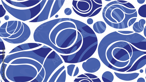 Abstract background with blue shapes and white lines creating a modern artistic design look and feel