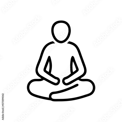 Person sitting meditating in outline silhouette illustration
