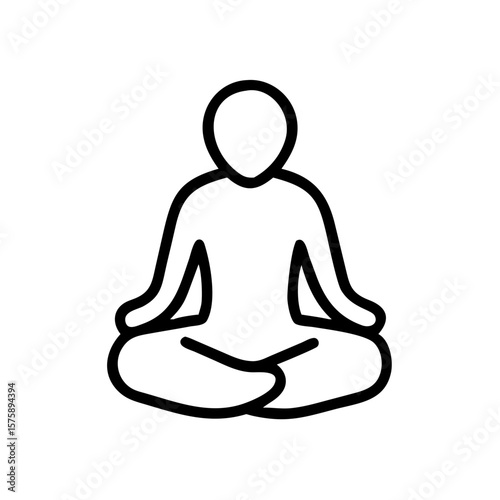 Person sitting meditating in outline silhouette
