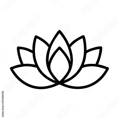 Lotus flower icon in clean stroke and outline mode
