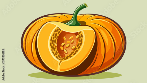 A pumpkin with a stem and a hole in the middle. The pumpkin is orange and has a stem on top