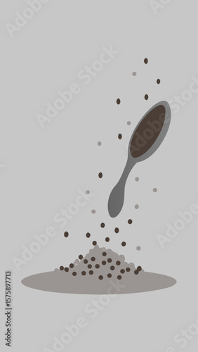 A spoon with a pile of powder on it. The spoon is brown and the powder is white