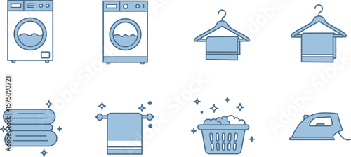 Laundry and Cleaning Icon Set