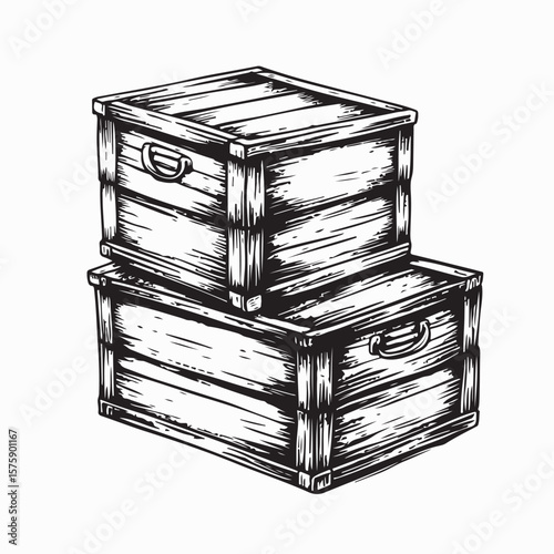 Wood Crate Images. Old Wooden Crates Texture Stock Illustrations