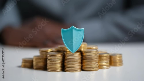Hands protect money with a shield, ensuring financial security. Safeguarding investments and assets is crucial for a stable future. #FinancialProtection
