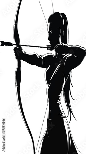 Title: Female Archer Silhouette

