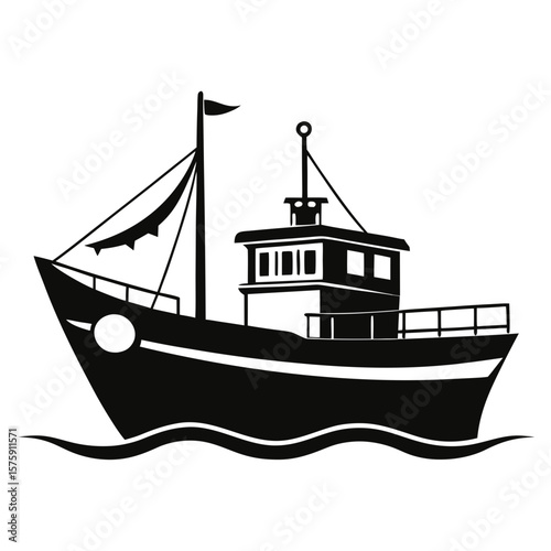vector illustration of a ship