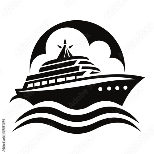 vector illustration of a yacht