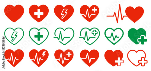 Ecg heart beat line. Heart beat sinus rhythm line. Healthcare medical hospital logo. Vector illustration icon. Isolated on white background