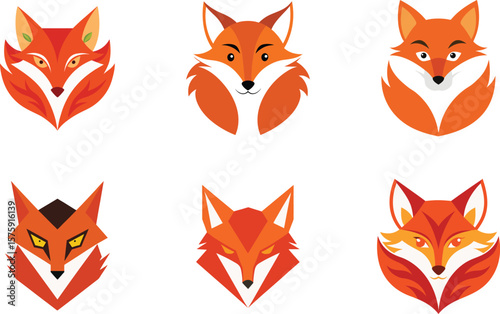 Fox Head Color Vector Illustration