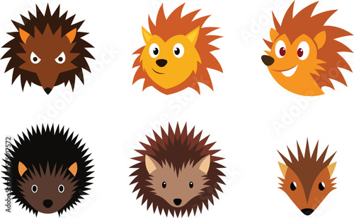 Porcupine Head Color Vector
