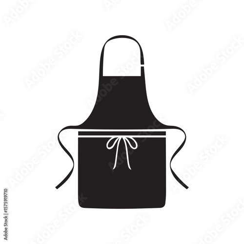 kitchen chef Apron Minimalist Black Icon vector silhouette sign symbol for Cooking or Baking