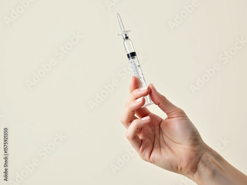 hand holding syringe