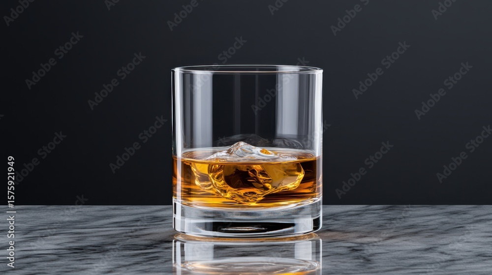 Elegant Glass of Whiskey on Polished Marble Table Evoking Refined Luxury Elegant Glass of Whiskey on Polished Marble Table Evoking Refined Luxury