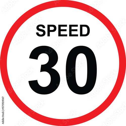  Printable "30" Speed Limit Traffic Sign – Road Safety Symbol for Driving Rules and Regulations